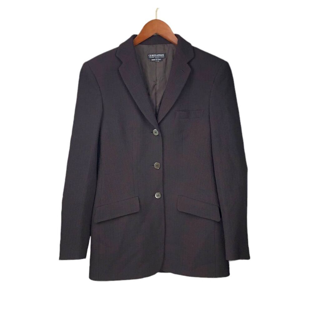 Vintage Giorgio Armani Brown Wool Blend Button Up Blazer Size 38 / US 2